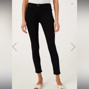 7 for all mankind: B(AIR) DENIM ANKLE SKINNY IN BLACK